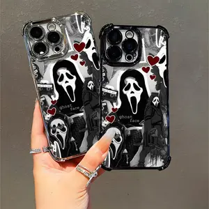 Scream Gothic iPhone Case for Horror Fans Tapestry Design Compatible with iPhone 11/12/13/14/15/16 (Pro Max/Plus)