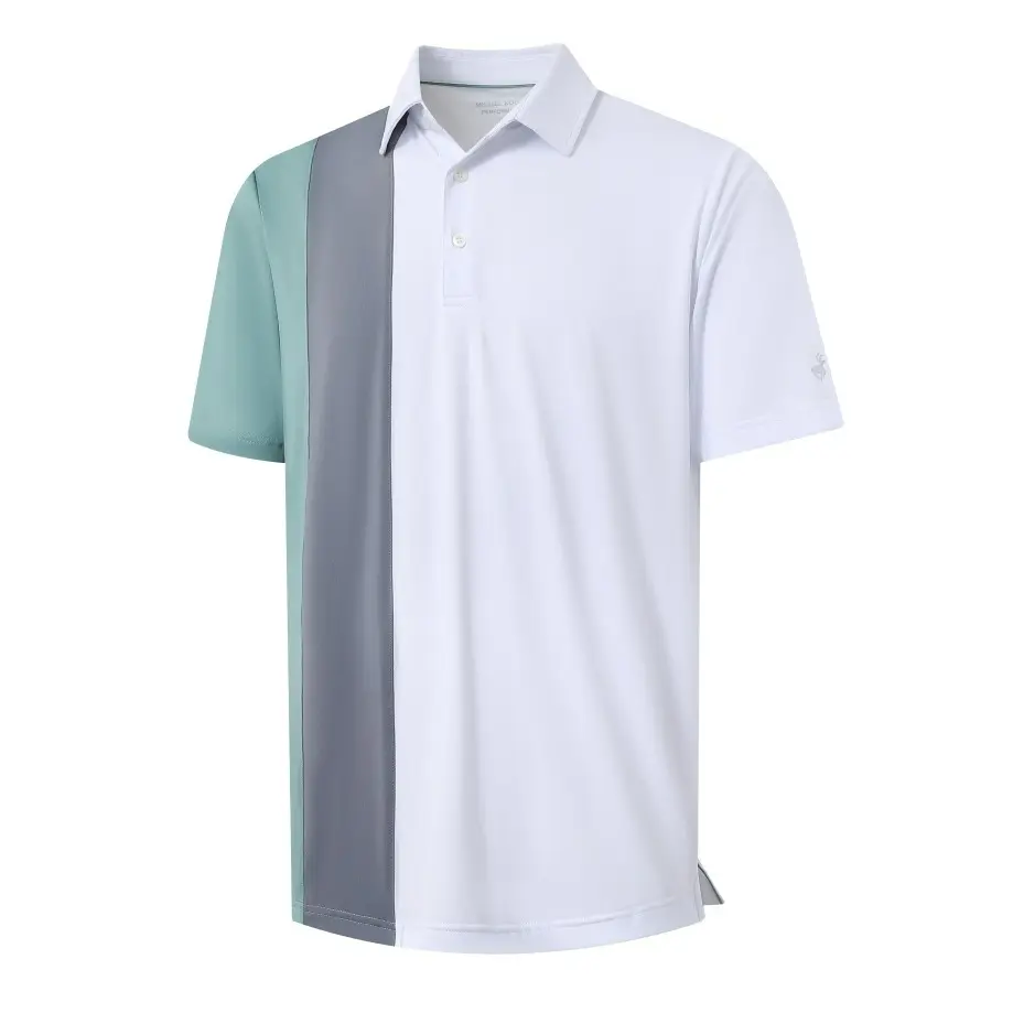 MAELREG Men’s Colorblock Golf Polo Shirt – Lightweight Dry Fit, Moisture-Wicking Performance Top, ShortSleeve Casual Athletic Menswear