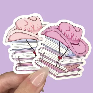 Bookish Cowgirl Stickers | Western | Cute Kindle Stickers | Waterproof Vinyl Stickers | Cowboy Romance
