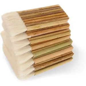 8Pack Hake Brushes for Watercolor Art Painting, Blending, Washing and Dust Cleaning, Sheep Hair Bamboo Handle Brushes for Ceramic & Pottery Painting