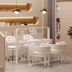 Multi functional marble M2 high-power with vacuum cleaner, baking lamp, nail salon table and chair set, single or double person