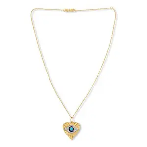 Rarities Gold-Plated Turquoise and Diamond Evil Eye Heart Pendant