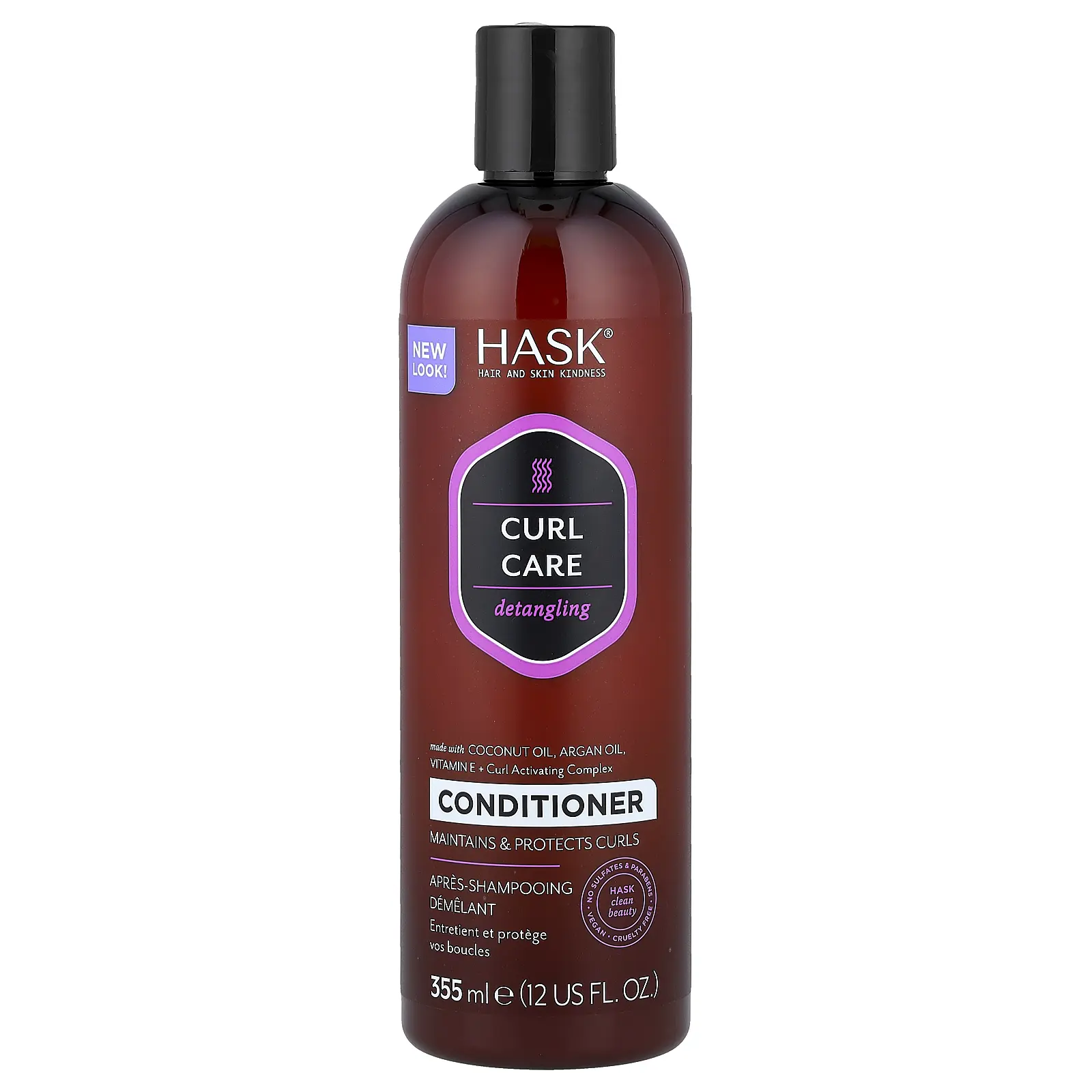 Hask Beauty Curl Care, Detangling Conditioner, For All Curls Patterns, 12 fl oz (355 ml)
