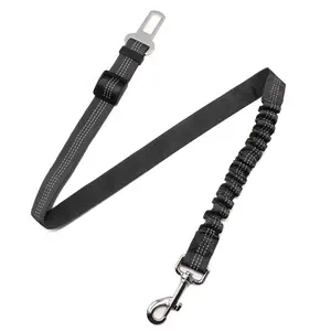 Seatbelt Seat Belt Car Harness Leash Travel Accessories Bungee Anti Shock Pet Cat Adjustable Lead Clip Safety Seats Belts Black\Pink