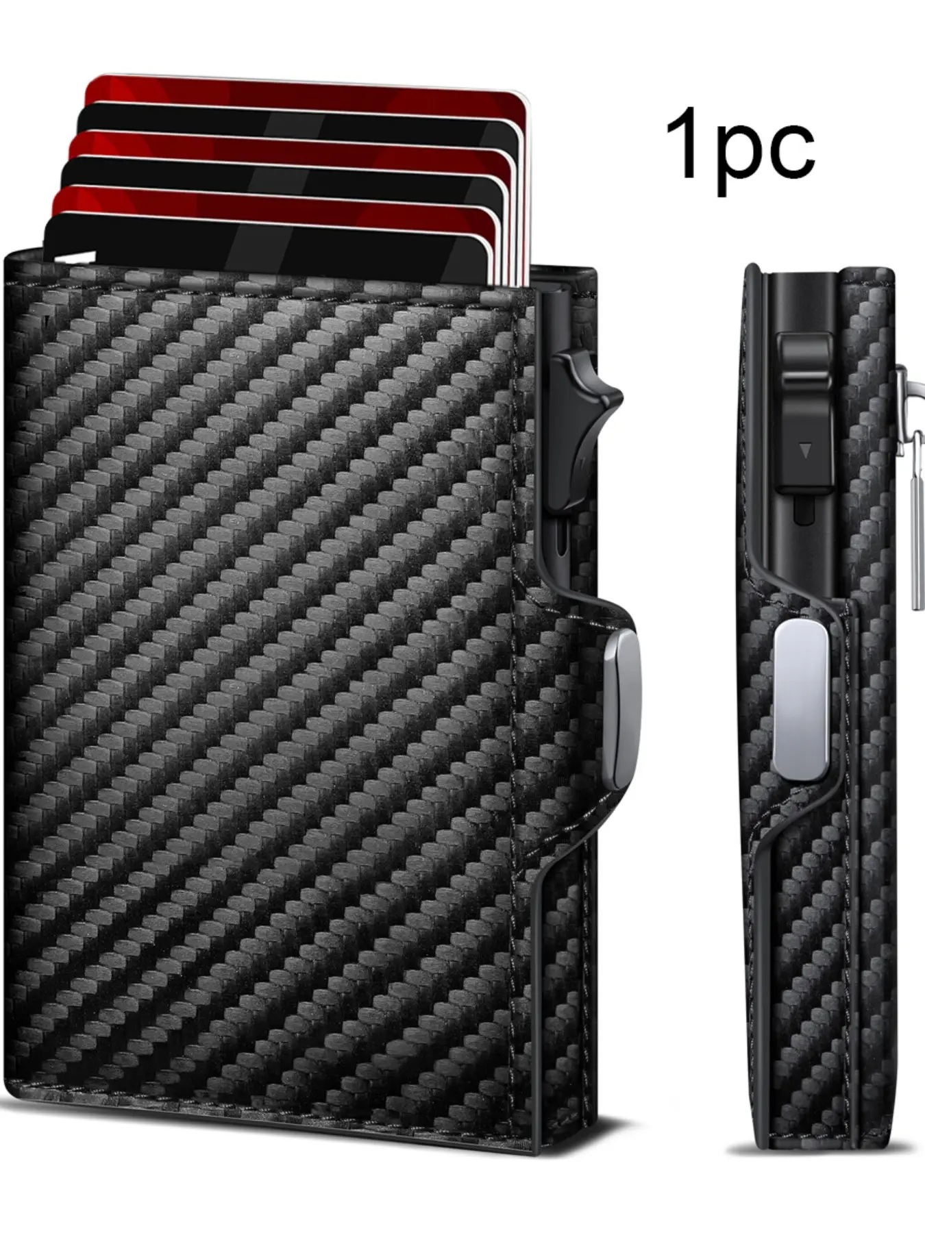 Men's Ultra-Thin Wallet Rfid Anti-Theft Design, Rfid Theft Proof, Rfid Card Slots, Smart Pop-Out Card Holder, Credit Card Holder, Cards Holder, Business Simple Style Daily Use, Ideal Gift for Men, Leather Card Holder, Secure Card Storage