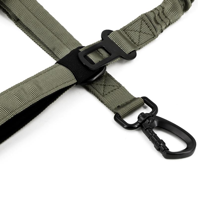 Military Tactical Dog Leash Adjustable Quick Release Elastic Leads Rope With 2 Control Handle For Medium And Small Dogs Pet Supplies Harness Straps