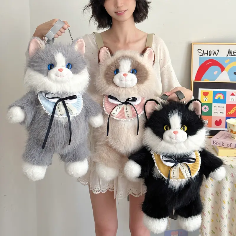 Cute cat plush bag - TikTok Shop display picture 3