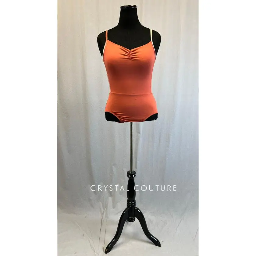 Salmon Camisole Leotard with Velour Back