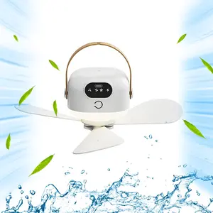 New portable LED ceiling fan with USB charging and remote control, suitable for RV hotels and outdoor camping vehicles