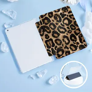 Leopard print design, with adjustable stand and pen slot, foldable non-slip TPU protective case, suitable for iPad mini, iPad Air, iPad Pro/iPad 10th generation, 11th generation and other series iPad protective cases