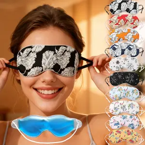 2pcs Floral Eye Mask Set, Reusable Gel Ice Pack, Hot Cold Therapy, Sleep Aid, Travel Yoga Outdoor, Unisex, Comfortable Fit