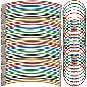 ROYHOO 50PCS 5.9" Steel Wire Keychain, Colored Nylon Coated Stainless Steel Metal Wire Keychains, 1.5 mm Key Rings Loops for Hanging Luggage Tags, Keys and ID Tag Keepers