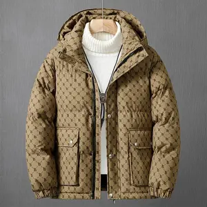Men’s new winter 2025 cotton jacket — padded warm coat with hood, B letter design, zip front closure; suitable for autumn and winter casual wear; menswear tops; windproof outerwear; regular fit outerwear