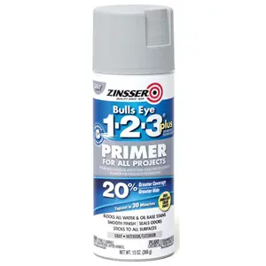 Zinsser  13 oz Plus Oil-Based Interior & Exterior Primer, Grey Flat - Pack of 6
