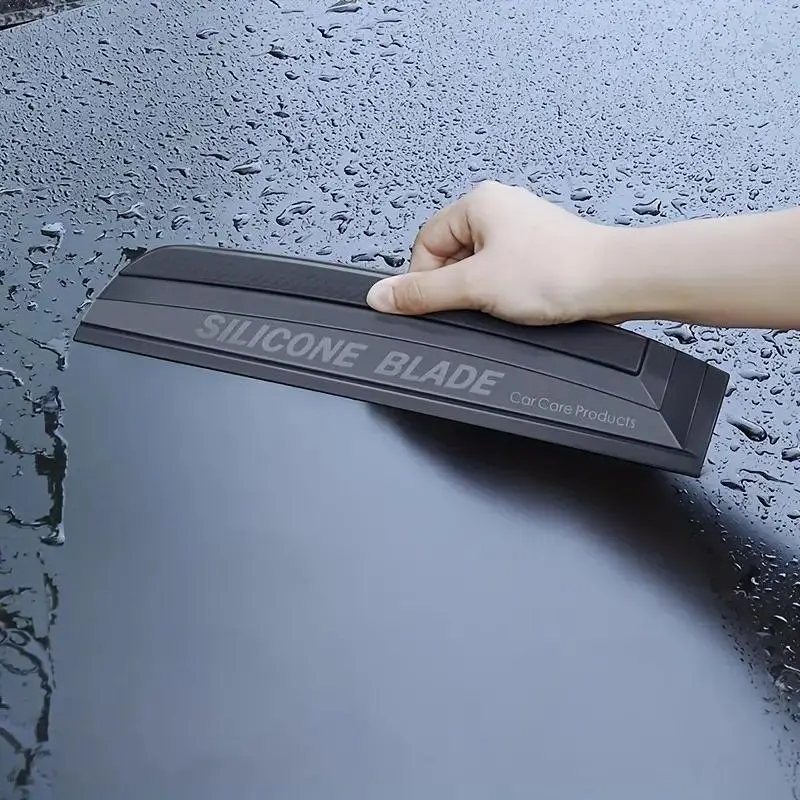 Silicone Car Water Blade Squeegee, Car Mirror Squeegee, Flexible Non-Scratch Drying and Cleaning Tool, Automotive Ergonomic Grip Window Cleaner for Streak-Free Car Care and Winter Use