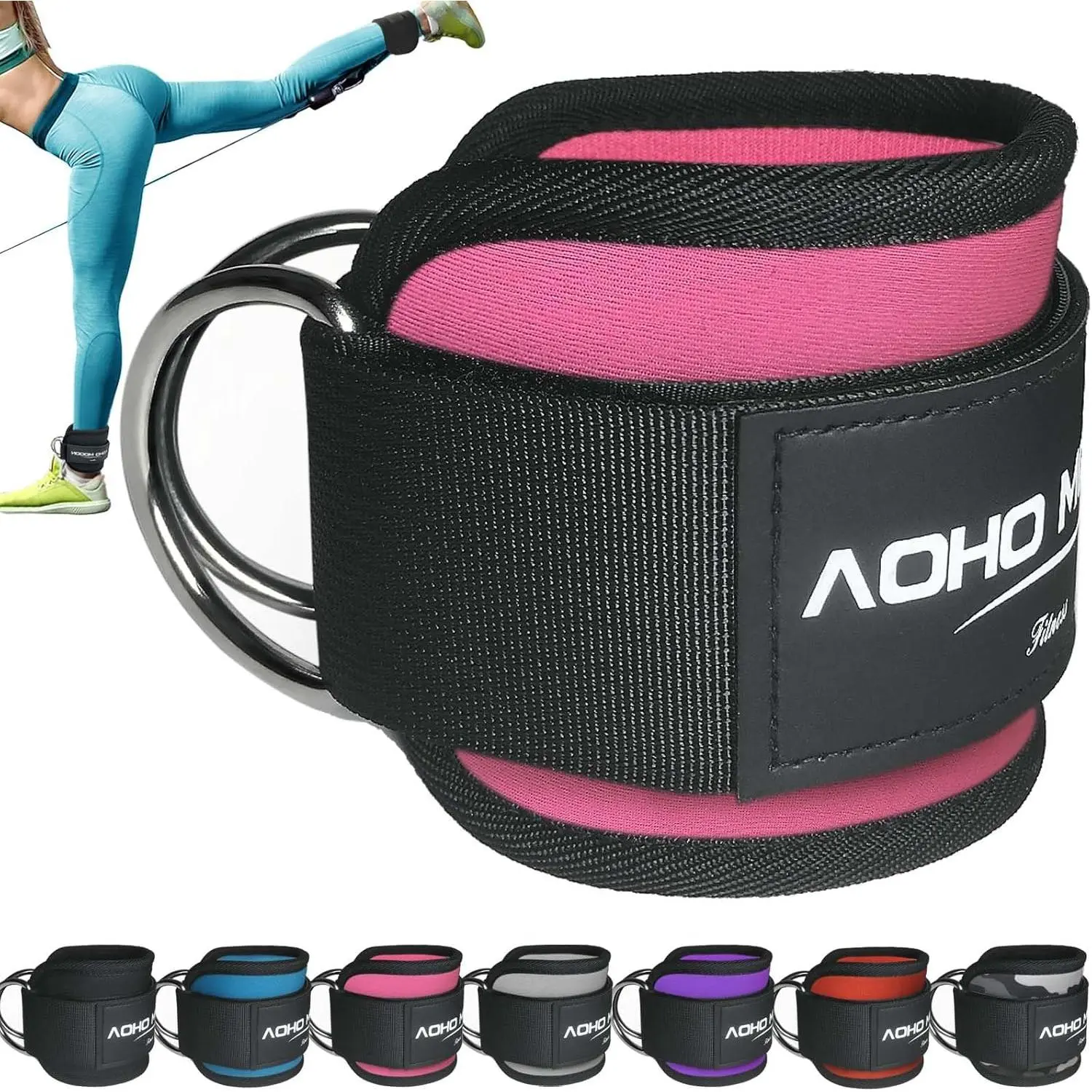 Strap for Cable Machine Attachments, Gym Accessories for Women and Men, Neoprene Ankle Cuffs for glute Kickback, Leg Workouts ande Booty Hip Abductors Exercise