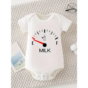 Milk Table Printed Humor Newborn Baby Boy Clothes Casual and Comfortable% Cotton Onesie Babies' Trousers Short Sleeve, Suitable for Outdoor