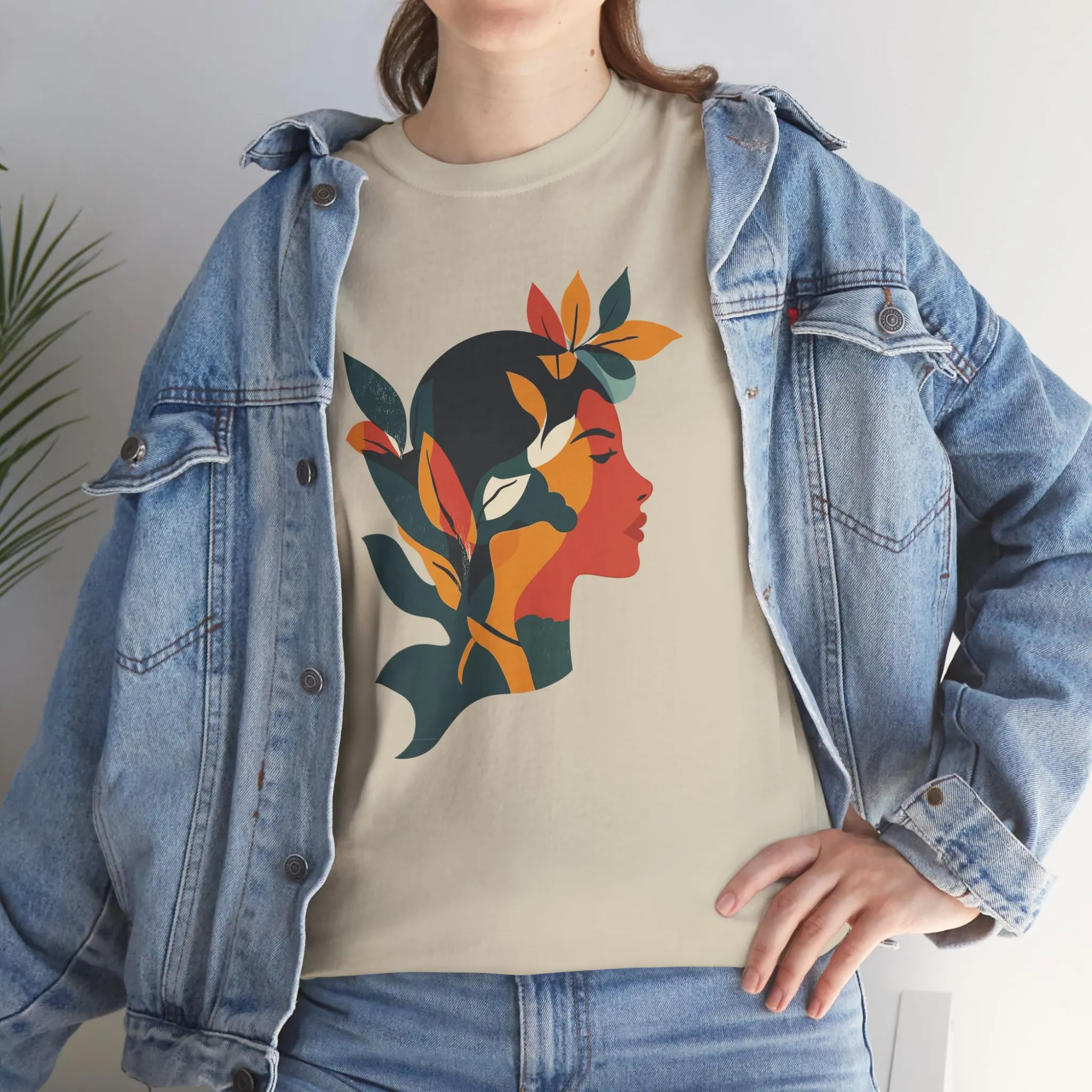 Leafy Love, Botanical Print Tee, Plant Enthusiast Gift, Cozy Garden Shirt, Eco-Friendly Clothing, Unisex Graphic T-Shirt Cotton Fabric