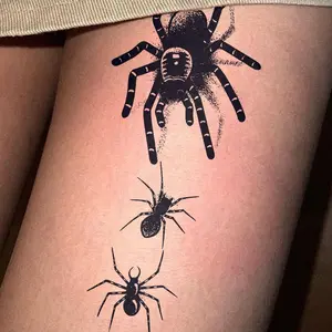 Dark Spider Tattoo Sticker, Realistic Birdseye Spider Design, Aesthetic Matte, Waterproof Safe Non-Toxic Long Lasting, Arm Belly Leg Patch