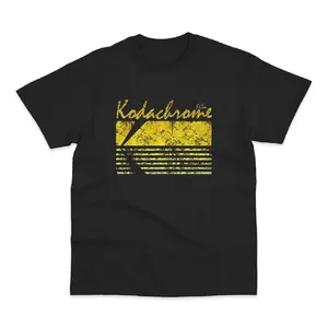 Vintage Photography Kodak Kodachrome Black Unisex T-Shirt One Side Print, Comfort Cotton, Casual Style, Short Sleeve Crew Neck Tee Gift
