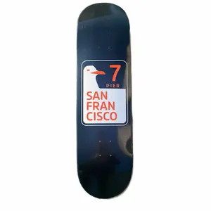 Pier 7 SF ‘Seagull’ Night Black Skateboard Deck by KRKStayActive Manufactured at OKSkate PsStix