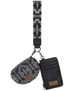 Wrangler Women's Women'S Southwestern Print Dual Pouch Wristlet - Wg2212-W0051-Bk