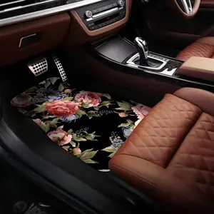 Floral Pattern Car Floor Mat, Universal Car Front & Rear Seat Protector, Fashionable & Durable Car Accessories for Women & Girls