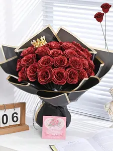 6pcs/12pcs Artificial Glitter Rose Bouquet - Shine Bright for Any Celebration - Gift for mom