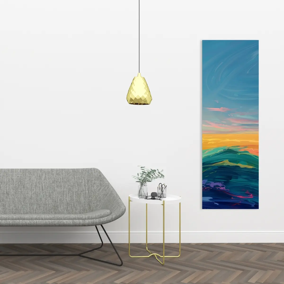 Pictorem C1RC1648L1OMKI 16x48 in. High Def Print Vibrant Watercolor Canvas Print - Colorful Style Eclectic Home Decor, Decor Inspo Room Decoration Piece
