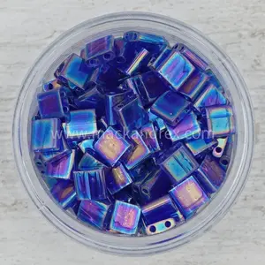 0177 Tila Beads - Cobalt Rainbow