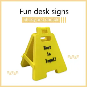 “Rest is Legal” Desktop Sign | Yellow Background Black Text Mini Fun Office Decor Essential