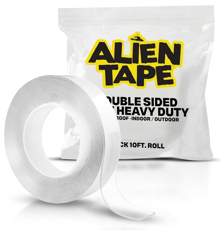 Alien Tape – Heavy-Duty Double-Sided Nano Adhesive Tape, Multipurpose, Removable & Washable, Transparent, for Mounting, Hanging, Carpet, Photo Frames, Posters & Décor