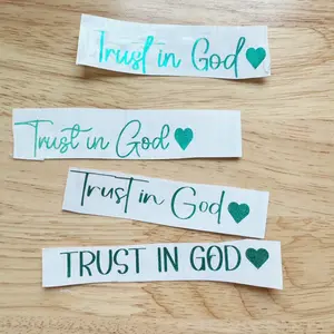 Trust in God rear view mirror sticker