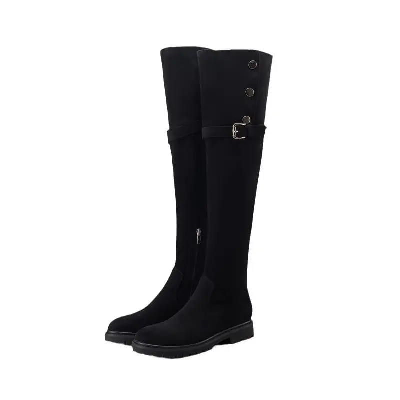 High Heel Over The Knee Boots Fleece Lined Thick Leg Wide Calf Plus Size Knight Boots For Women