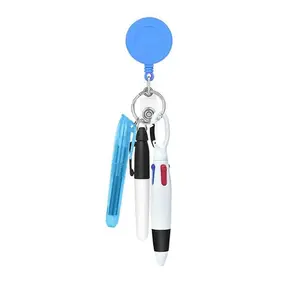 Nurse Pen Set with Highlighter, Marker, Retractable Ballpoint Pen and ID Tag, Essential Kit for Nurses and Healthcare Professionals
