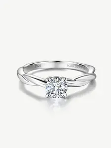 "Twisted Vine" Lab Grown Diamond 4 Prong Solitaire Engagement Ring in Sterling Silver Promise Anniversary Wedding Ring for Women (0.3-1 Carat)