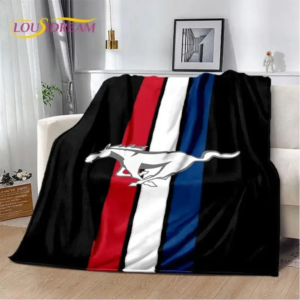 Classics 3D Ford GTR Mustang Car Soft Flannel Blanket, Baby blankets and adult blankets, Lightweight Warm Cozy, for Beds Bedroom Sofa Picnic Outdoor Leisure Nap, Throw Blanket, Home Decor Bedding, Gift for Car Lovers Birthday Christmas Holiday birthday gi