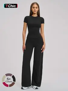High-Waisted Yoga Set, Fitted Sports Fitness, Outdoor Casual Running Gear, Comfortable Jogging Clothing