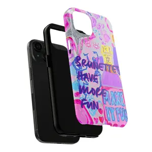 Preppy Summer Collage Phone Case for Samsung Galaxy S25 Brunettes Have More Fun Cute Girls Phone Cover Hard Case Tough 2 Piece Protective Cover