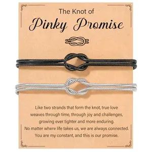 2pcs Matching Couples Bracelets Love Knot Relationship Jewelry Christmas Birthday Anniversary Couples Gifts for Him Her Boyfriend Girlfriend