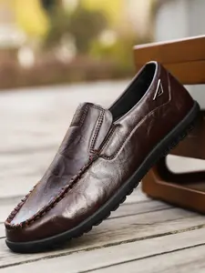 Men's Casual Sport Shoes, Comfortable Low-Top Lace-Up Sneakers, Artificial Material, PVC Sole, Round Toe Design, Daily Wear, Walking Shoes