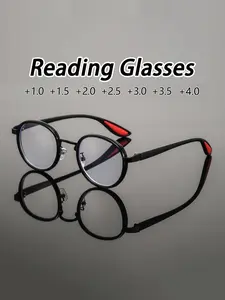 Men'S Metal Round Reading Glasses, Classic Round Metal Frame +1.00 to +4.00 Dioptres. Anti-glare. Computer Glasses. Suitable for Reading and Screen Use. High-definition Lenses, Reading Eyeglasses