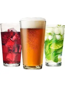 Luminarc 16oz Hygienic Pub-Shape Specialty Glassware Drinkware, Clear, 12-Piece Drinkware Set (1 Pack), Drinkware Sets