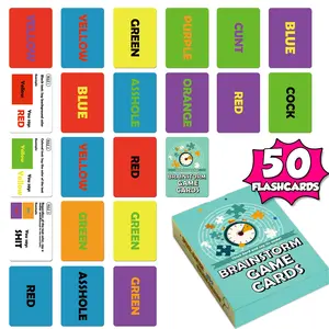 Brainstorm Card Game, featuring 50 Fast-Reaction Challenge Cards, Perfect for Family Gatherings, Parties, and Camping Fun