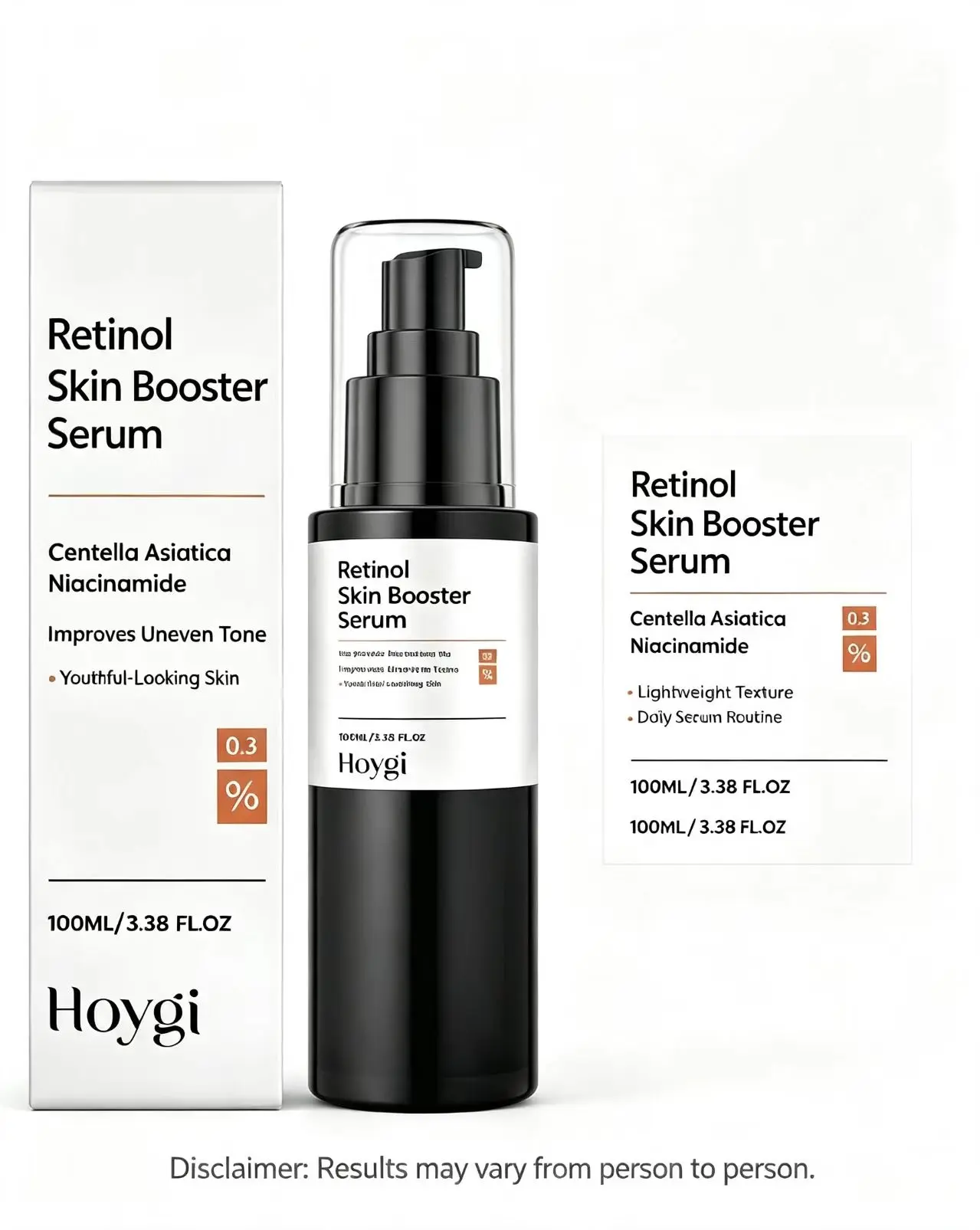Retinol Skin Care Serum, 100ml 2X Size Bottle with Centella Asiatica & Niacinamide for Face - Gentle, Non-Irritating, Vegan Formula, Evens Tone, Minimizes Pores, Fades Pigmentation