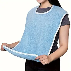 5pcs Premium Waterproof Adult Bibs Apron for Men and Women - Adjustable, Thick Flannel, Machine Washable, Protective Cover for Elderly and Disabled - Soft, Breathable, Comfortable, and Easy to Clean Adjustable Bib Straps