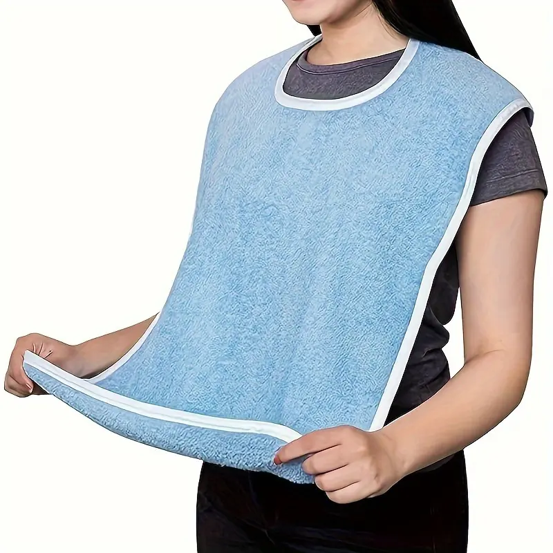 5pcs Premium Waterproof Adult Bibs Apron for Men and Women - Adjustable, Thick Flannel, Machine Washable, Protective Cover for Elderly and Disabled - Soft, Breathable, Comfortable, and Easy to Clean Adjustable Bib Straps