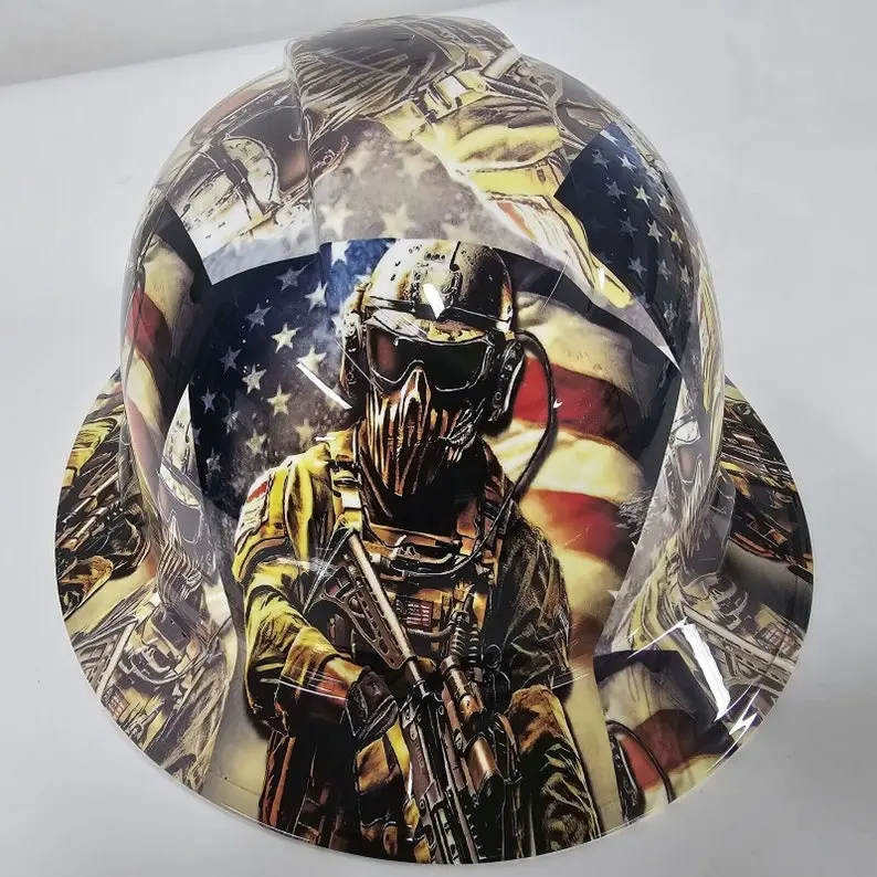 Wet works imaging Full Brim Hard Hat custom hydro dipped