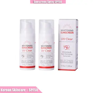 1pk-SPF50+ Brightening Sunscreen Mist – Lightweight Korean Sun Spray, Anti-Blue Light, Water-Resistant, No White Cast, Makeup-Friendly Daily Face & Body SPF