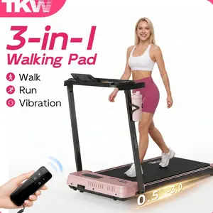 TKW Easy Storage Walking Vibration Pad P1,Vibration,Vibrating Plate, Remote Control Lightweight Under Desk Treadmills For Home & Office,Servo Motor Technology, 3 in 1 Portable Walking Pad Treadmill,Adjustable Incline,